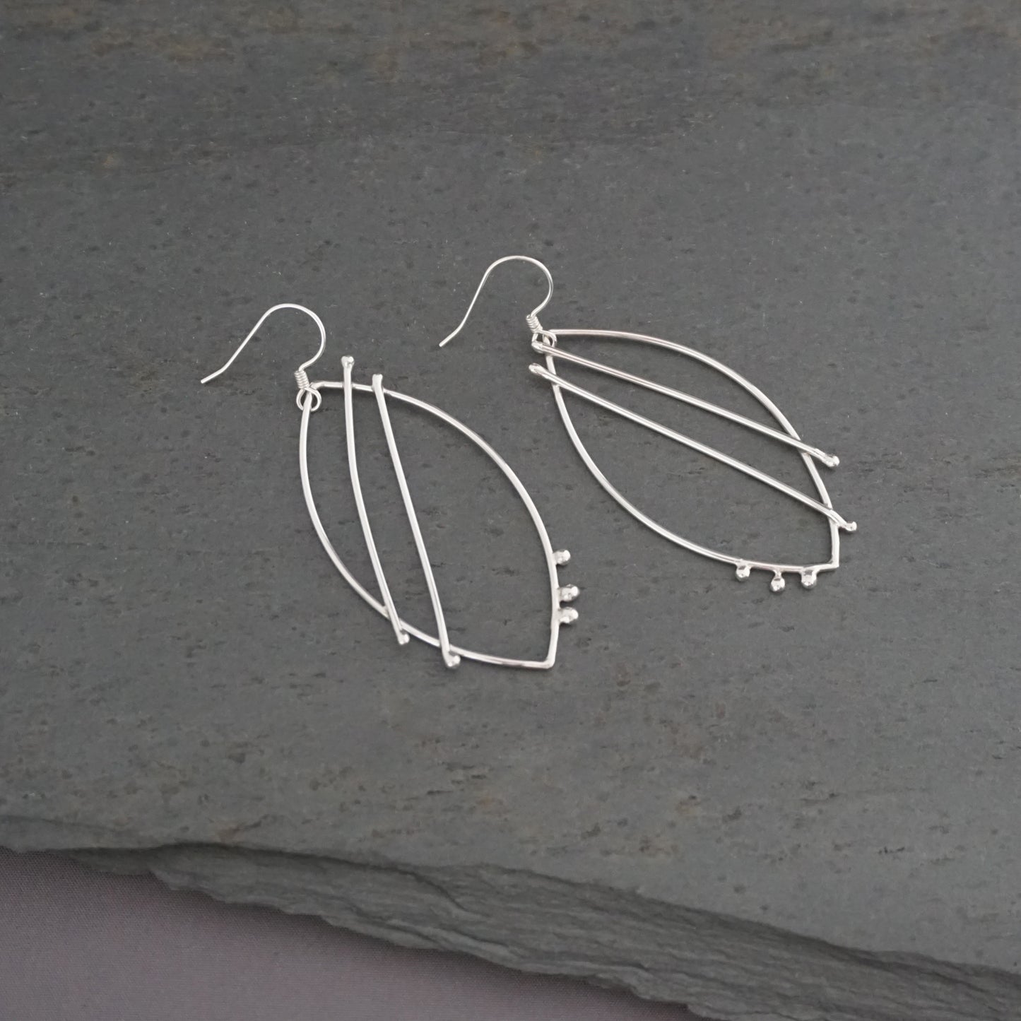 Abstract Line Leaf Earrings, v.1