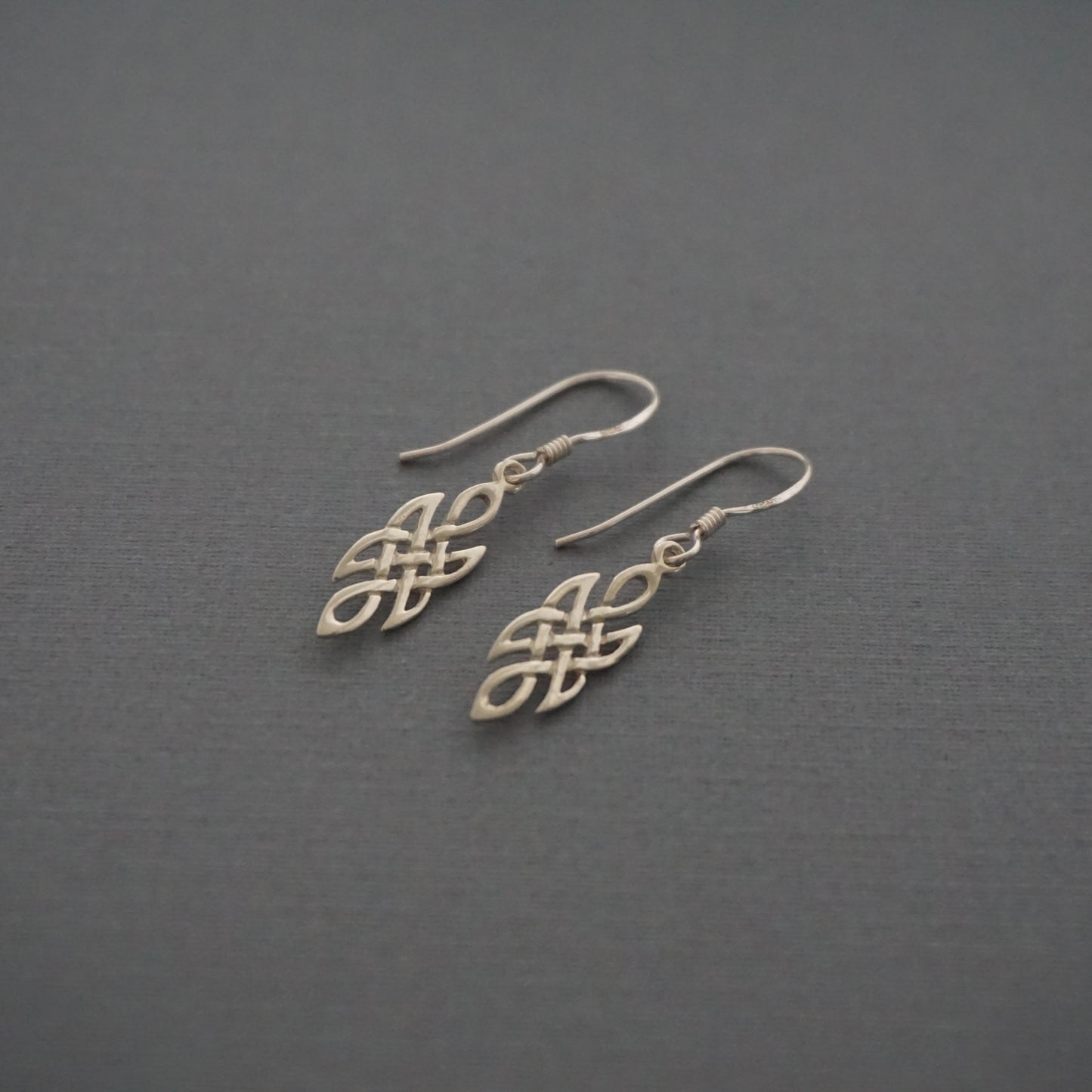 Long Celtic Knot Drop Earrings
