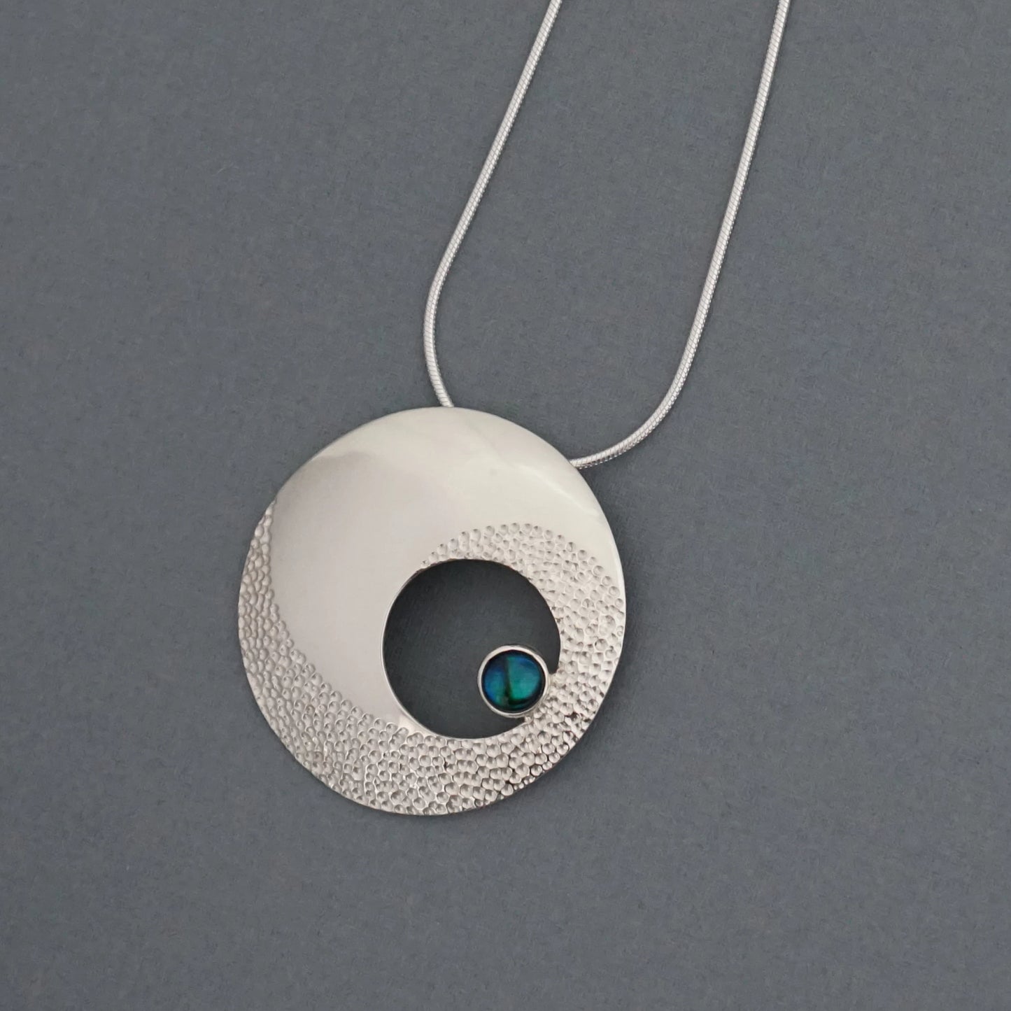 Nautilus - Paua Shell & Sterling Silver Pendant