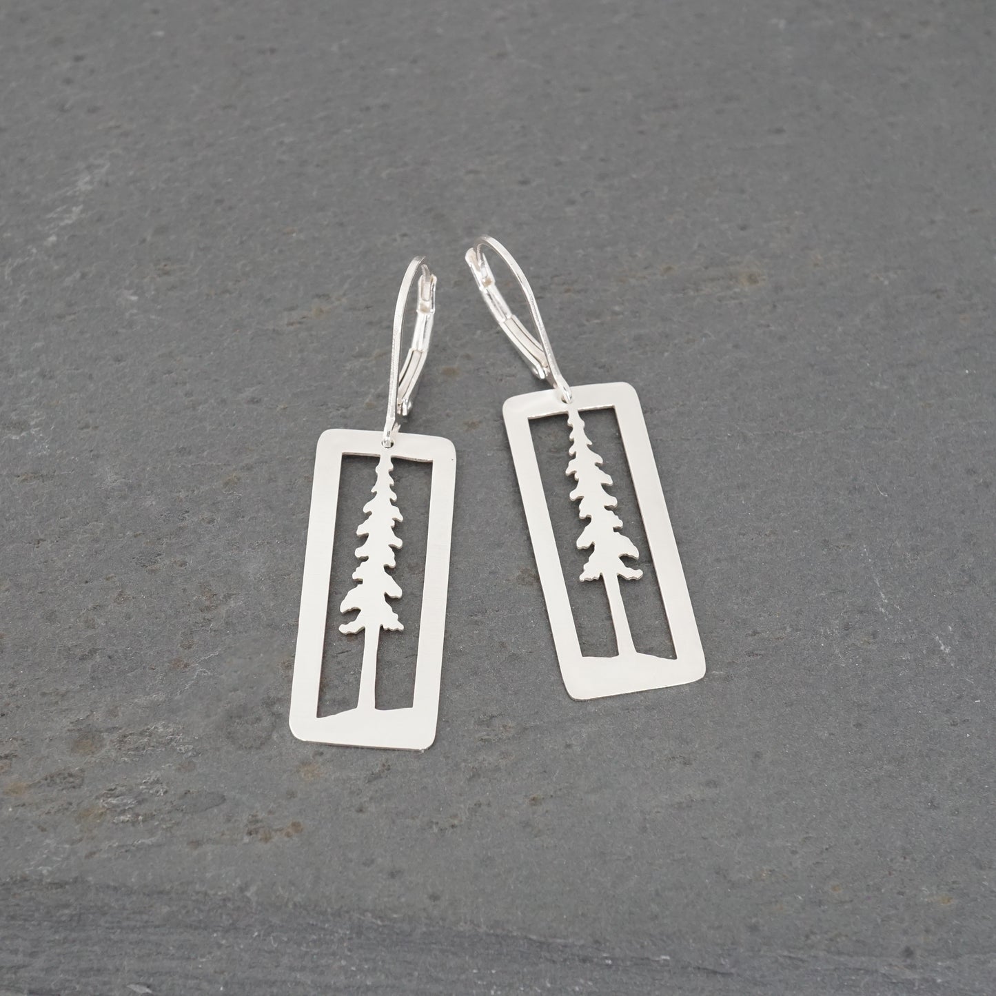 Tall Pine Rectangle Earrings