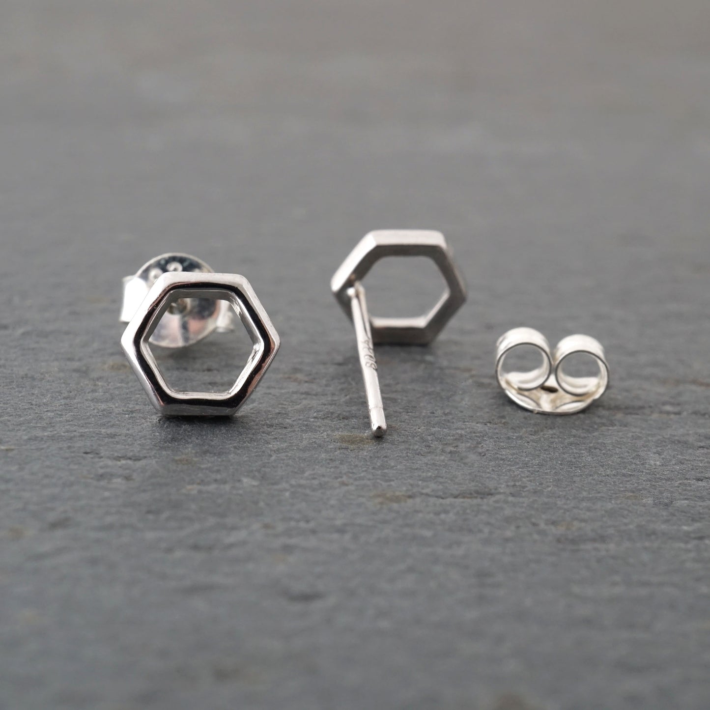 Open Hexagon Studs