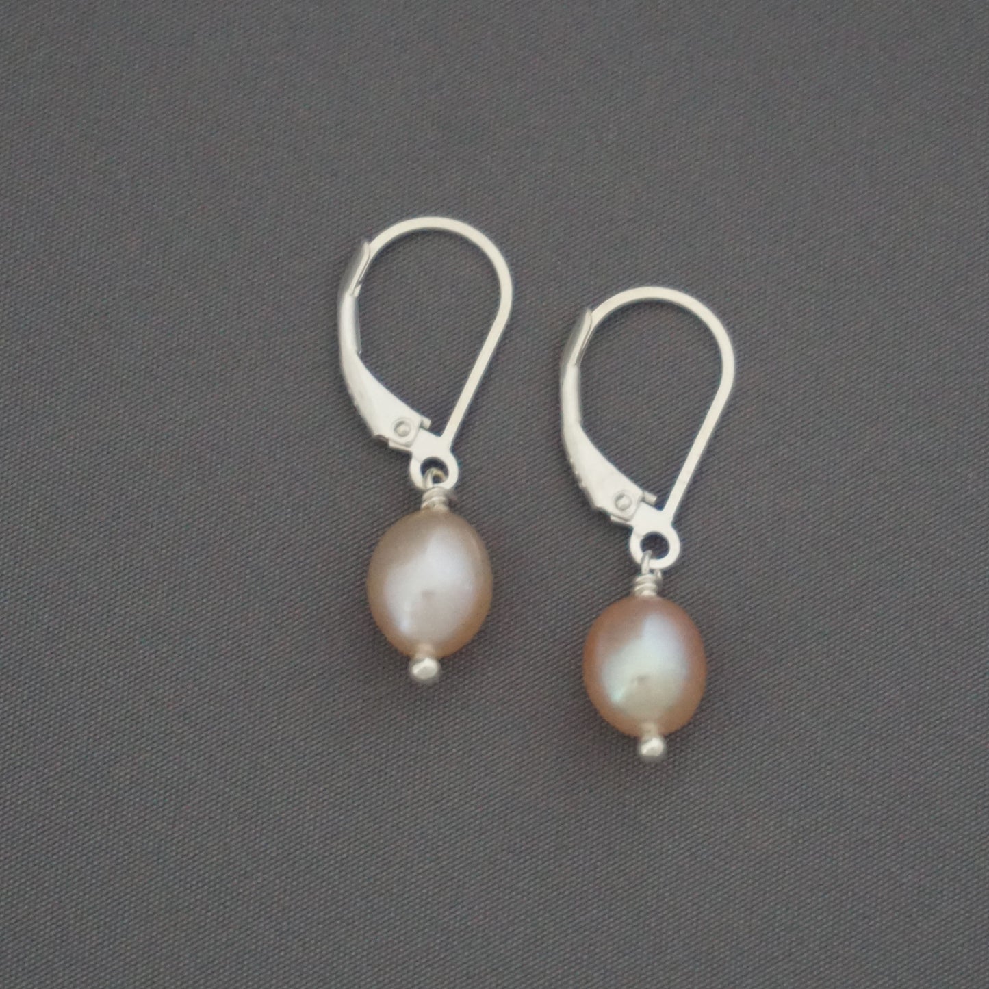 Single FWP Drop Earrings, Pink