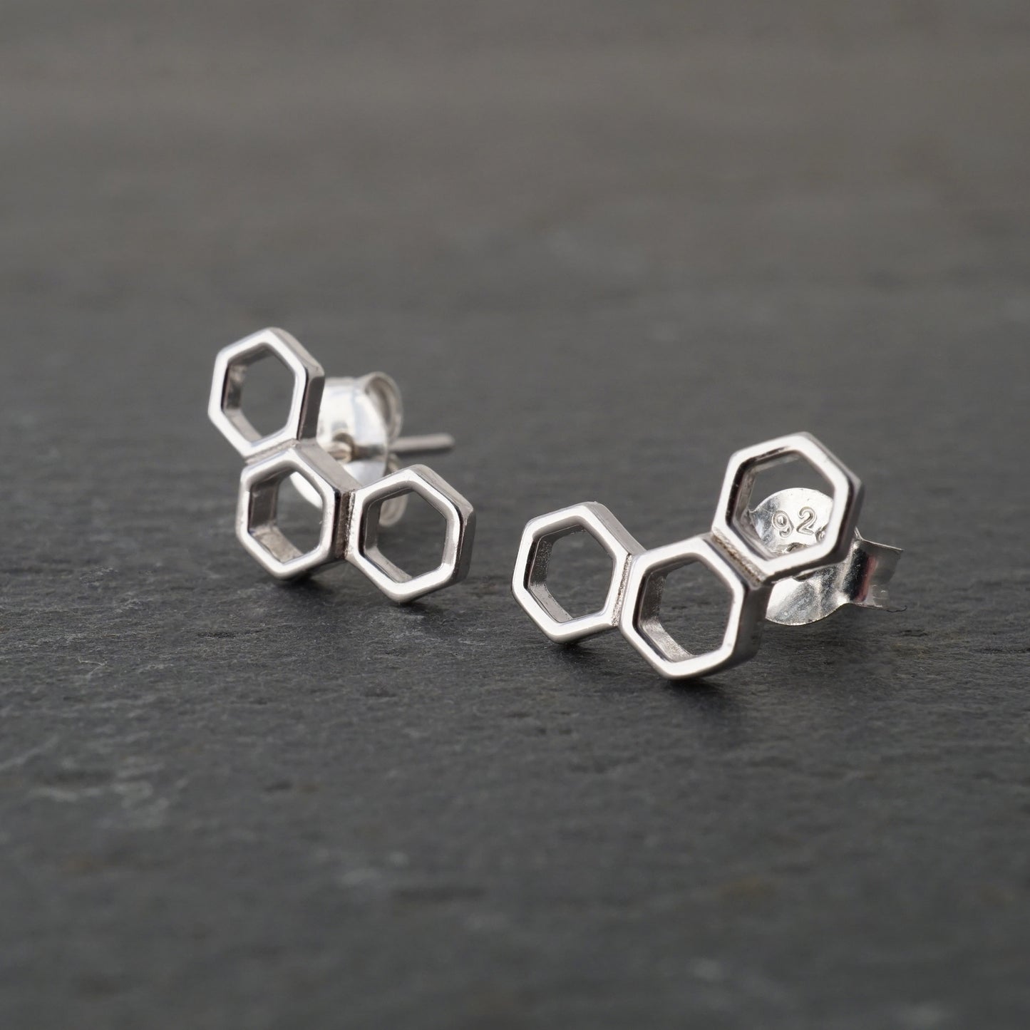 Triple Honeycomb Hexagon Studs