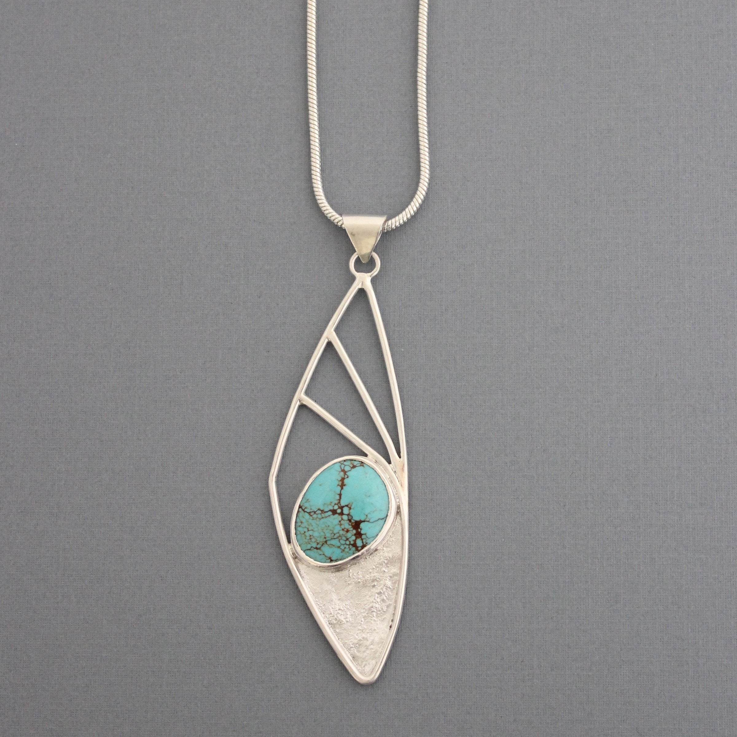 "Set Sail" Pendant, Sterling Silver and Turquoise