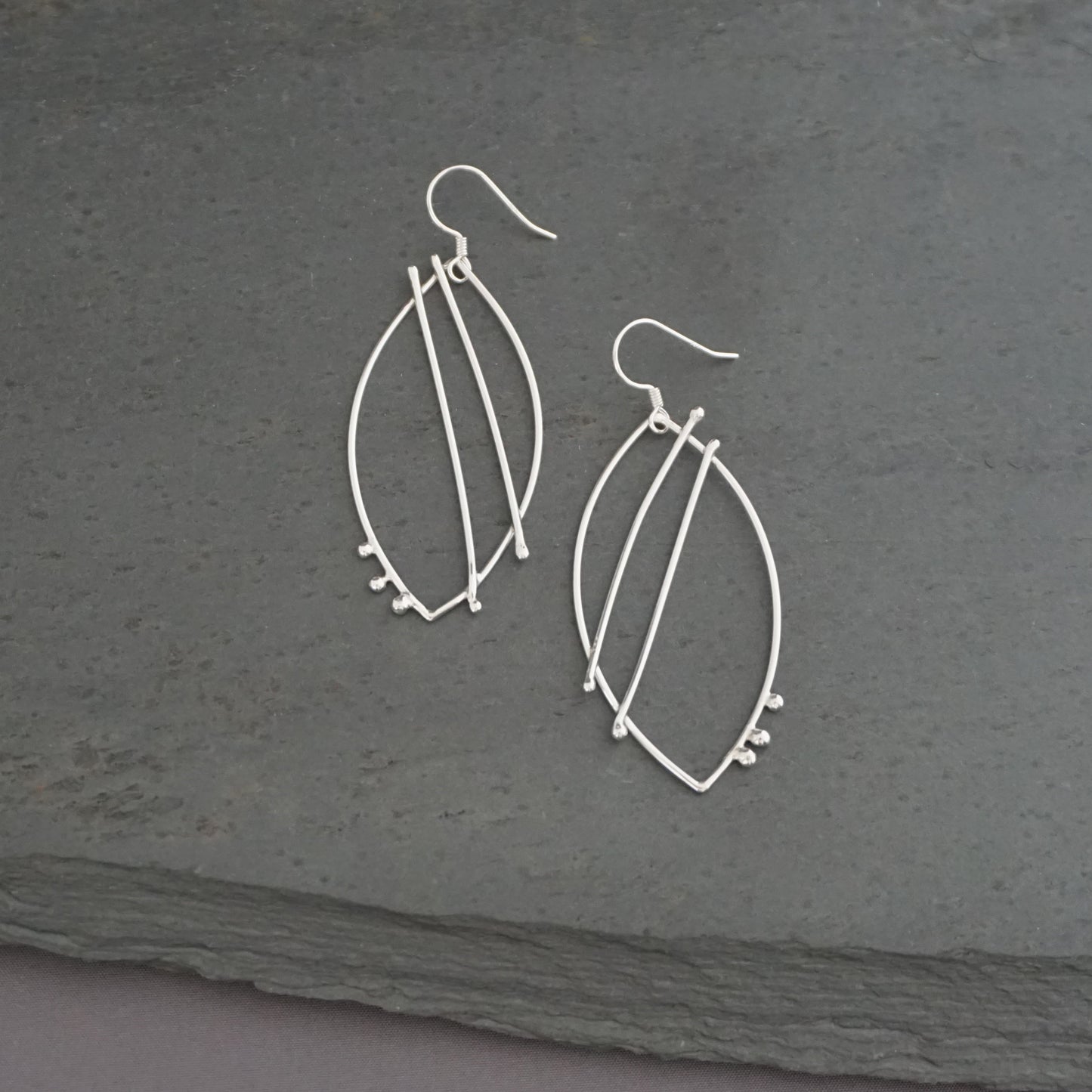 Abstract Line Leaf Earrings, v.1