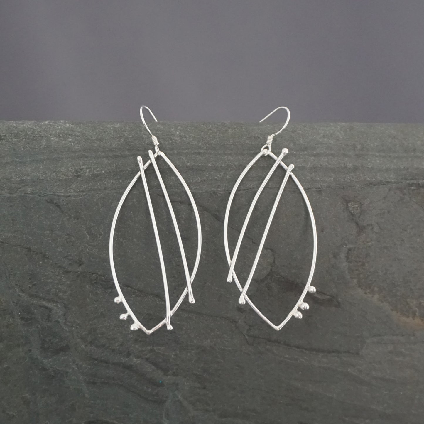 Abstract Line Leaf Earrings, v.1