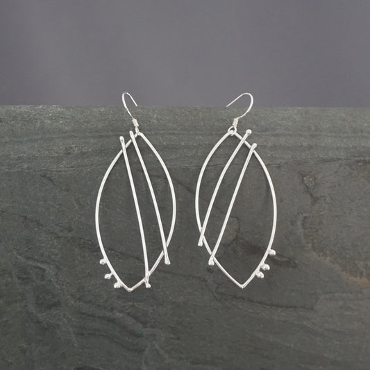 Abstract Line Leaf Earrings, v.1