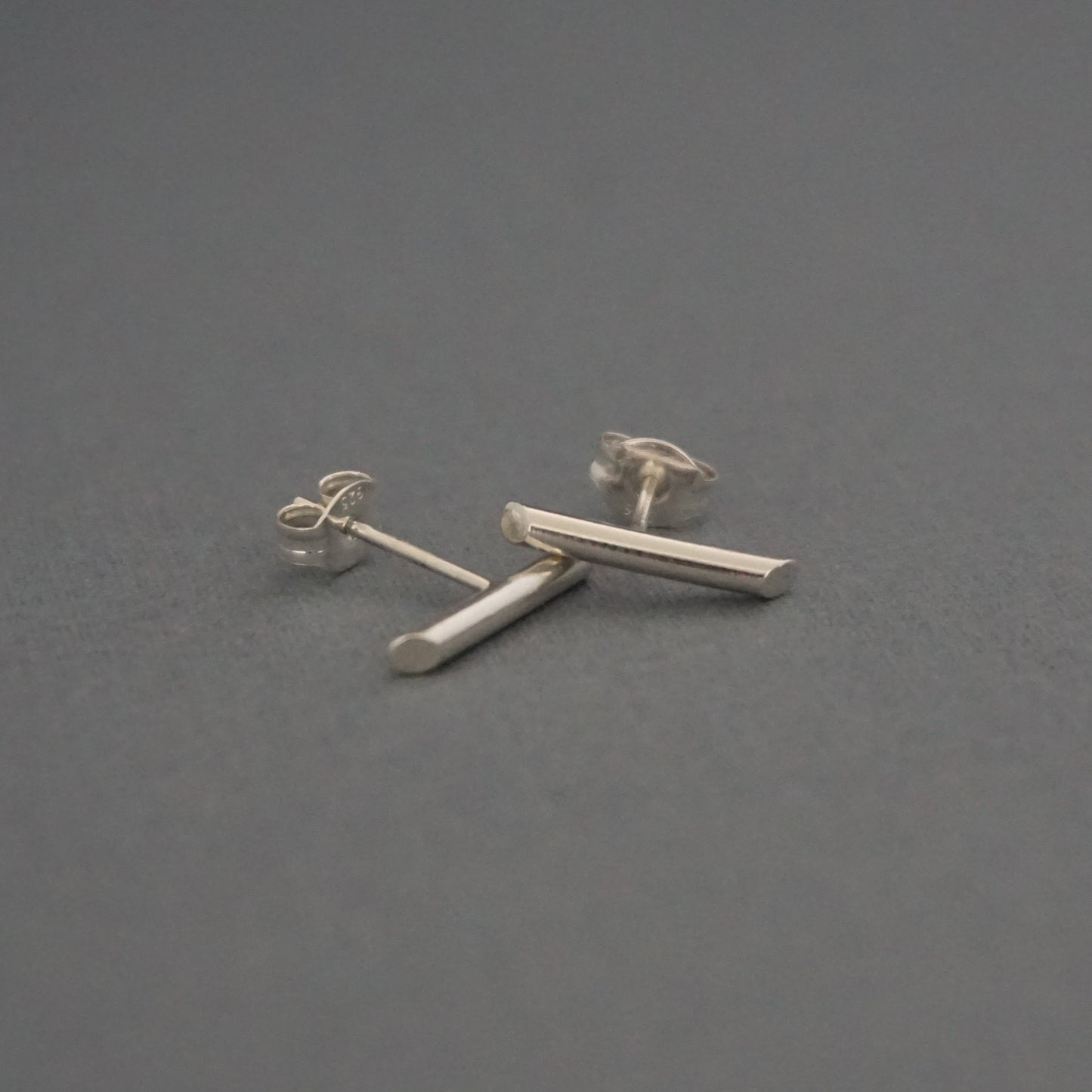 Angled Bar Stud Earrings