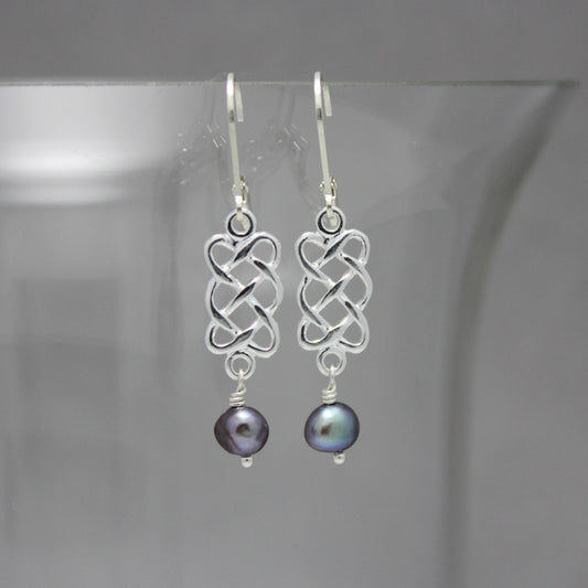 Celtic Knot & Fresh Water Pearl Earrings