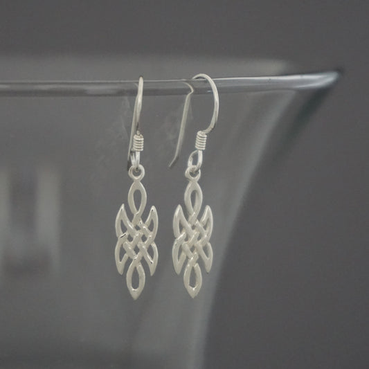 Long Celtic Knot Drop Earrings