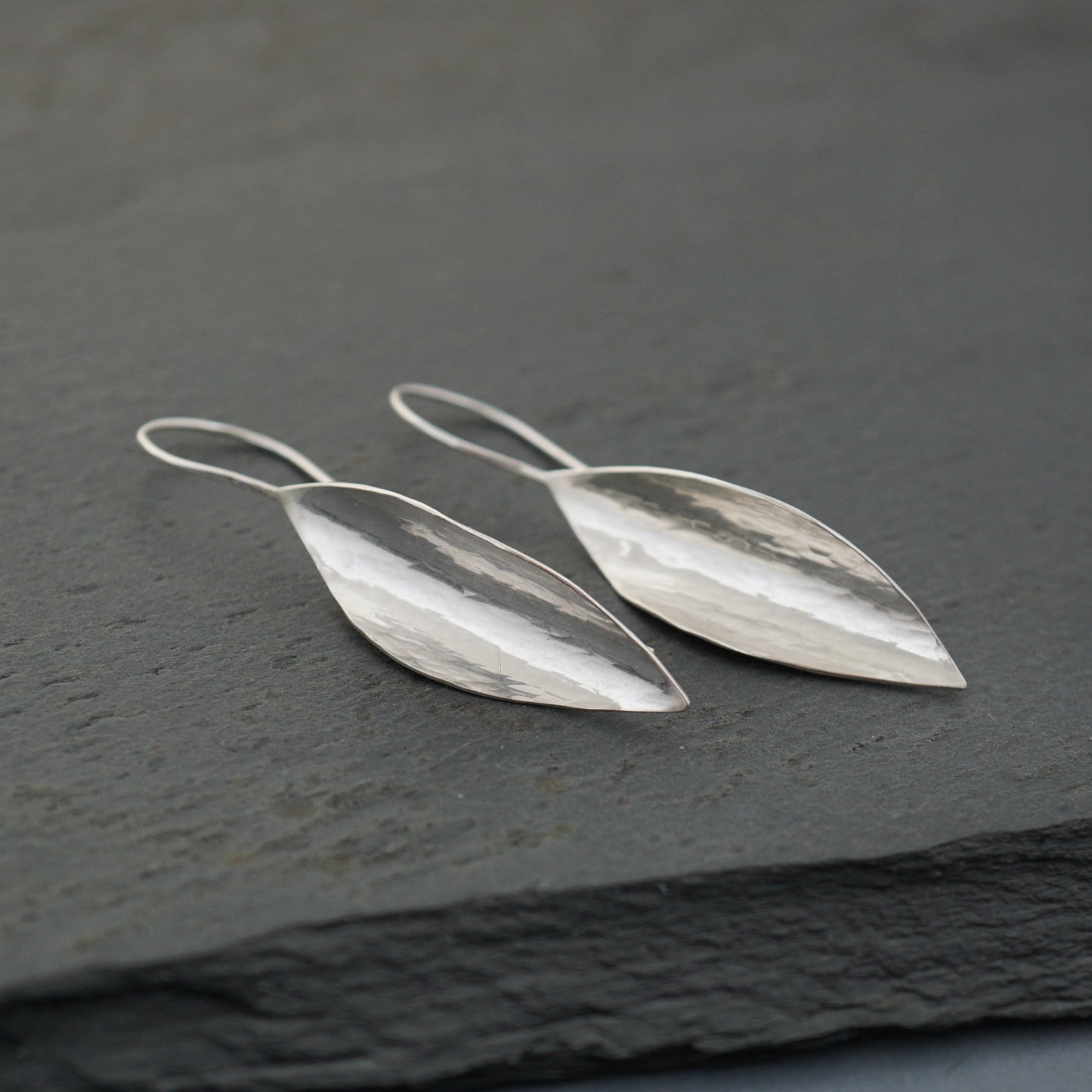 Forged Leaf "River Boat" Earrings