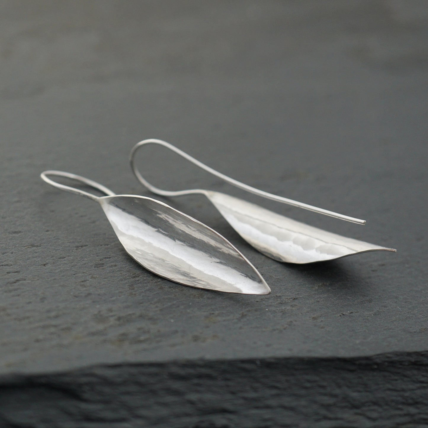 Forged Leaf "River Boat" Earrings