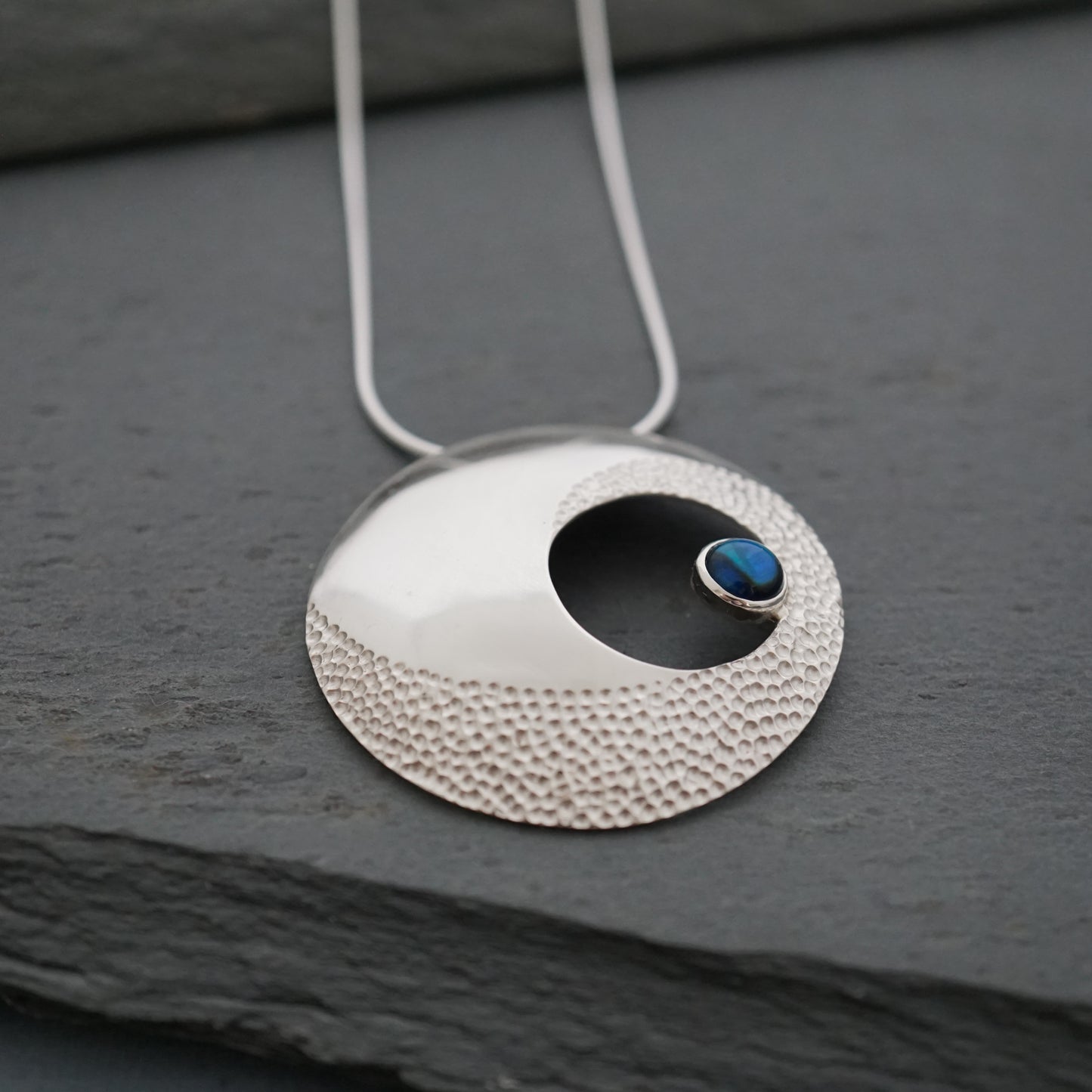 Nautilus - Paua Shell & Sterling Silver Pendant