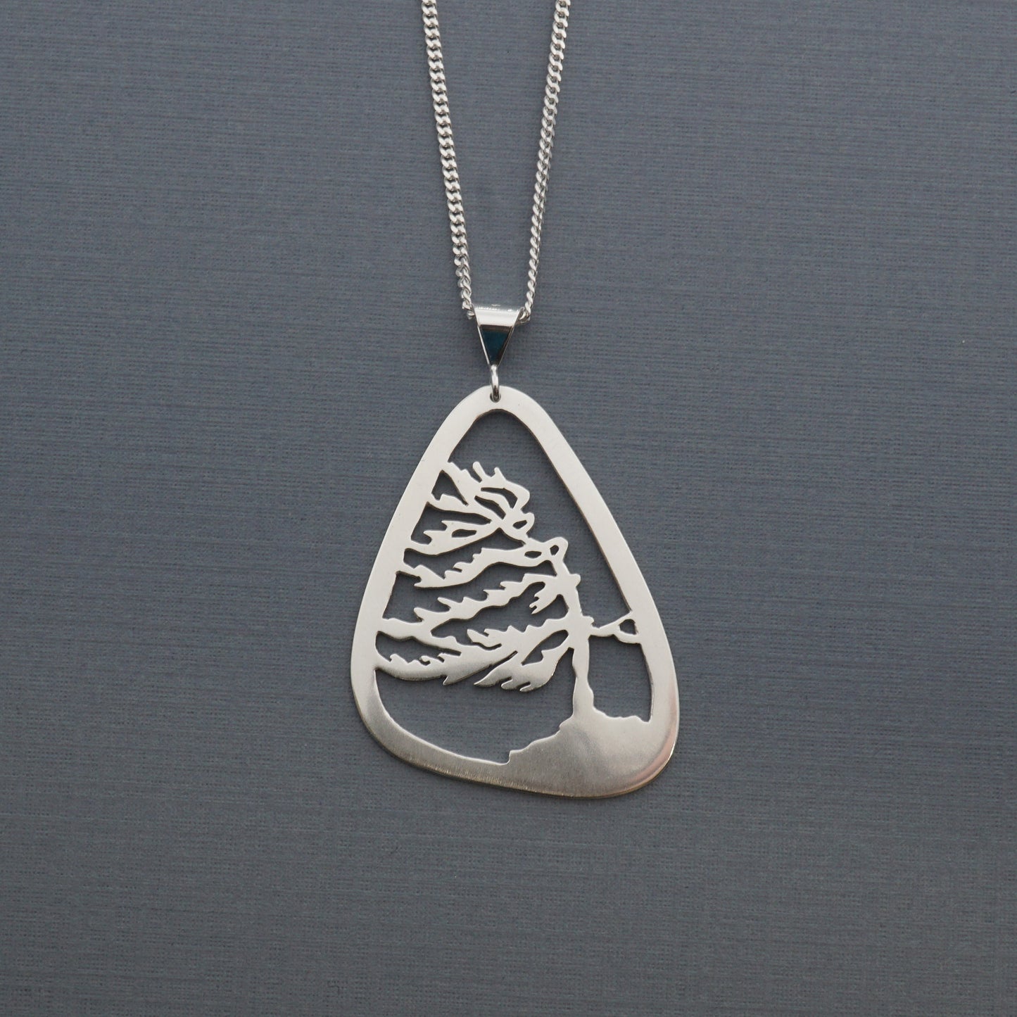 Framed Windswept Pine Tree Pendant