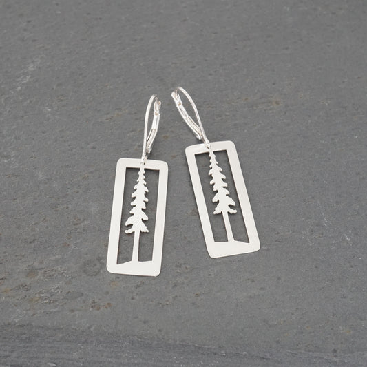 Tall Pine Rectangle Earrings