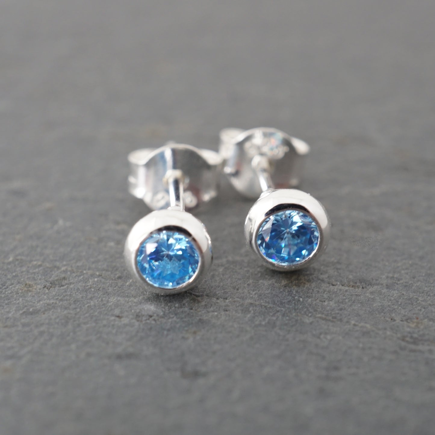 Blue CZ Studs