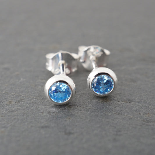 Blue CZ Studs