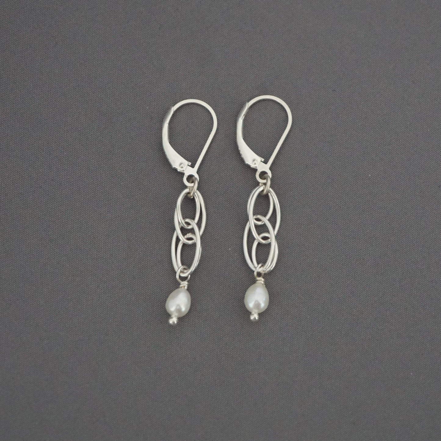 Double Oval Cascade FWP Drop Earrings