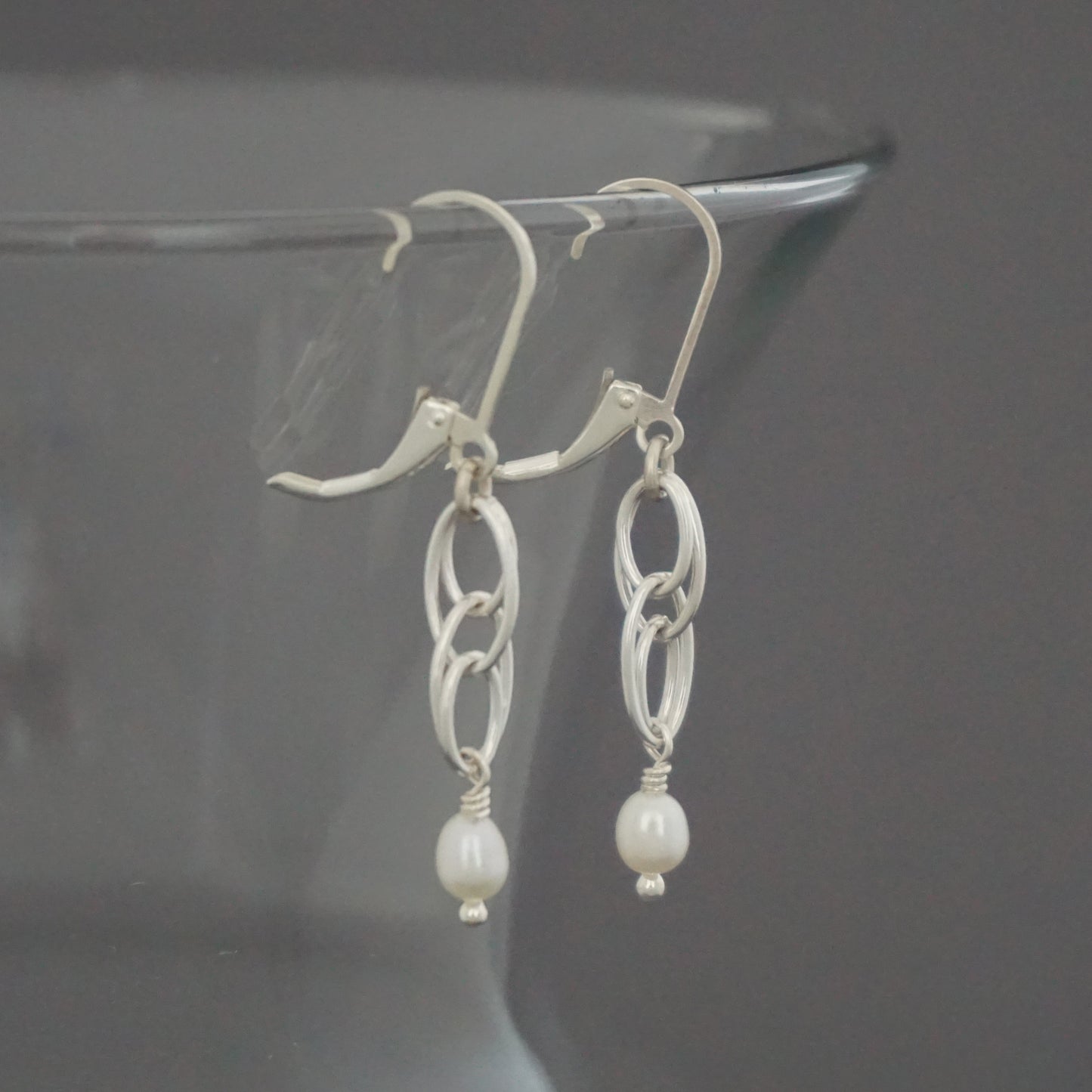 Double Oval Cascade FWP Drop Earrings