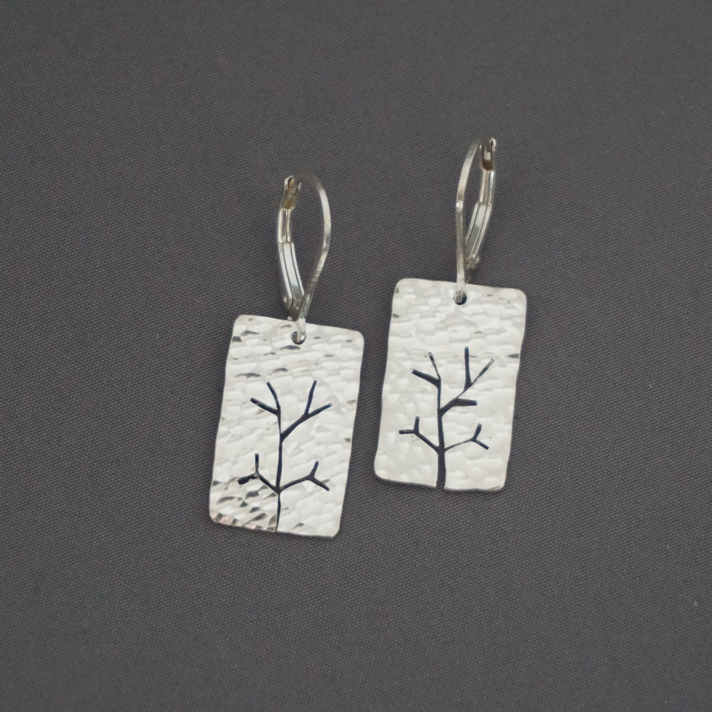 Hammered Tree Sapling Earrings