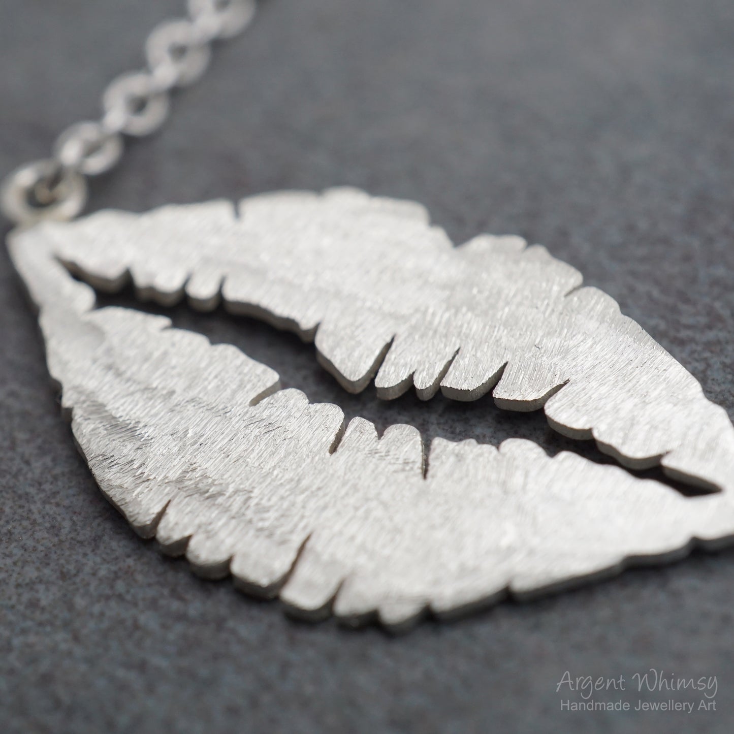 Large Frosted Lips Necklace