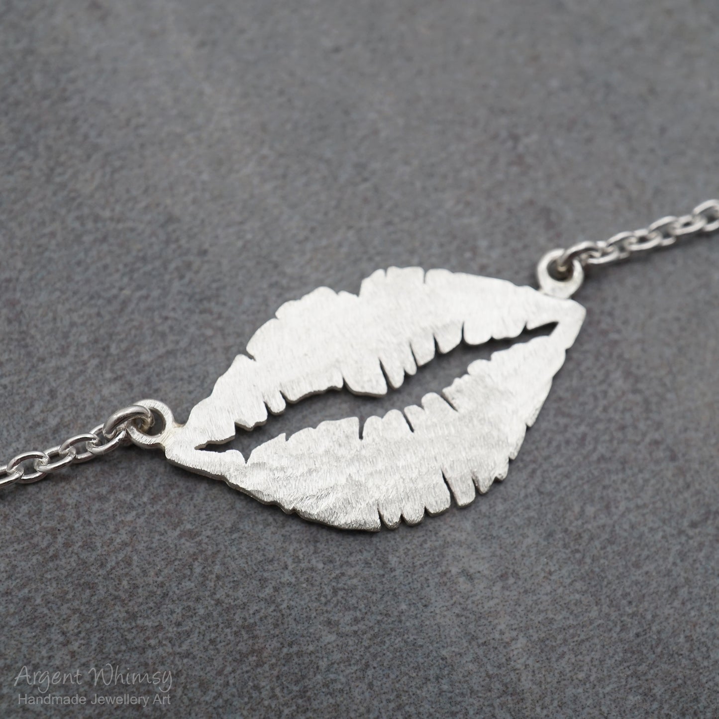Large Frosted Lips Necklace