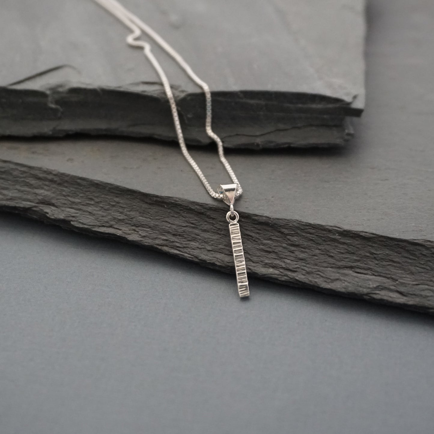 Small Line Hammered Pendant