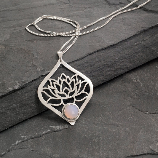 Lotus Blossom Pendant with set stone