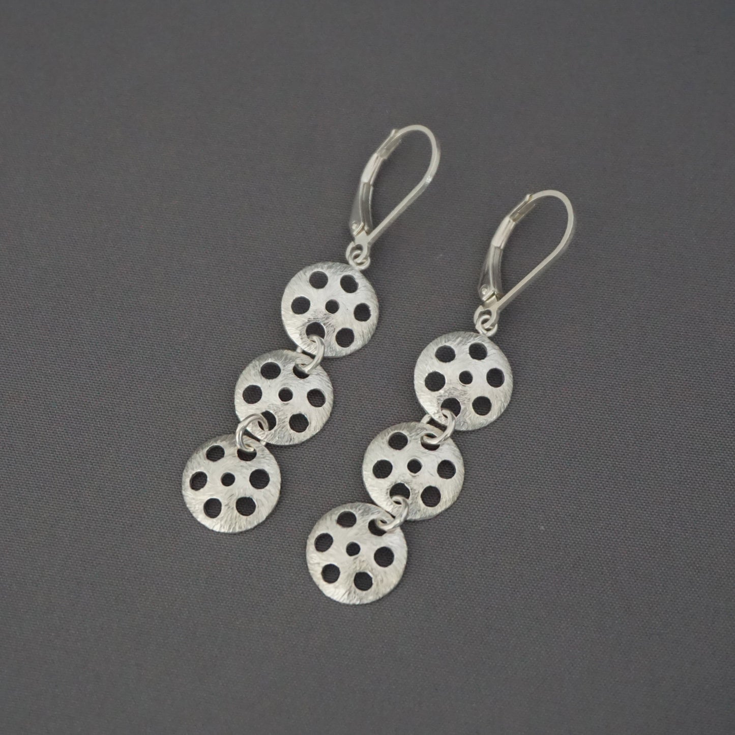 Triple Lotus Root Drop Earrings