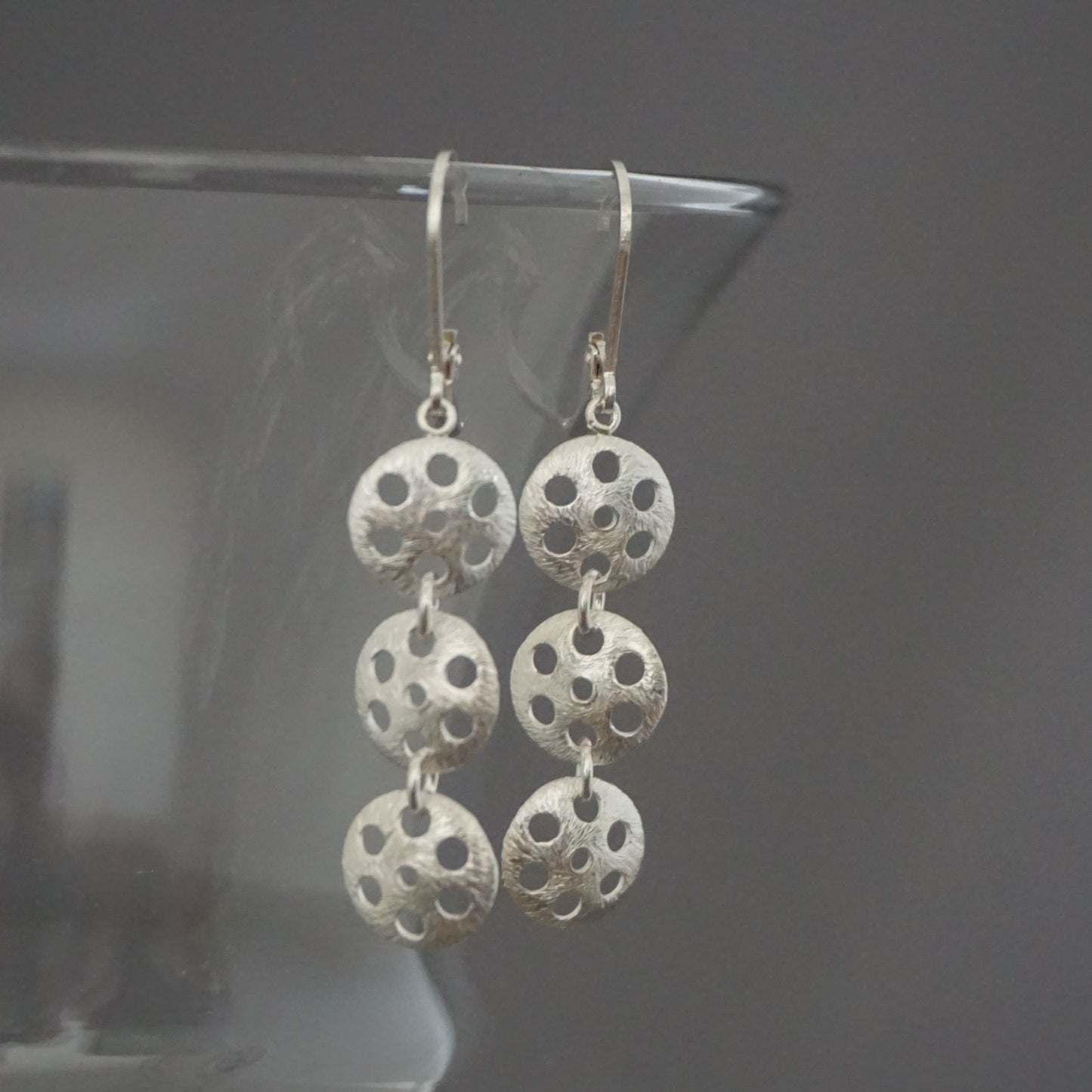 Triple Lotus Root Drop Earrings