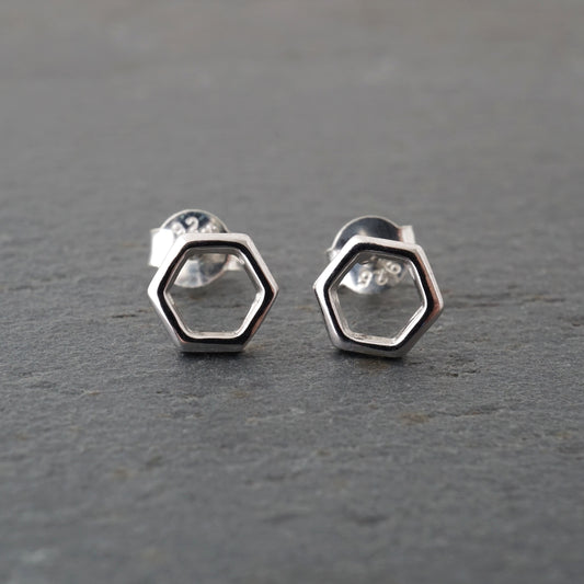Open Hexagon Studs