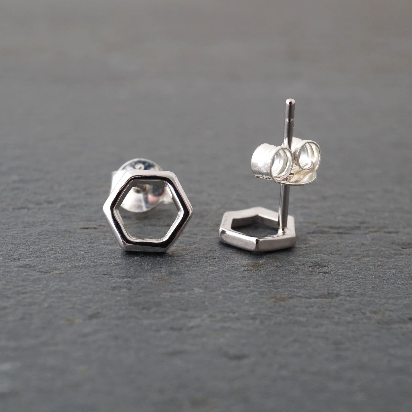 Open Hexagon Studs