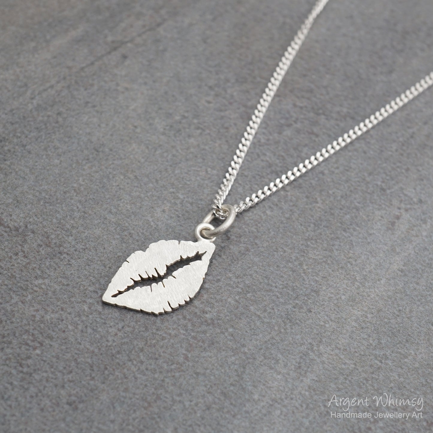 Medium Frosted Lips Charm Necklace