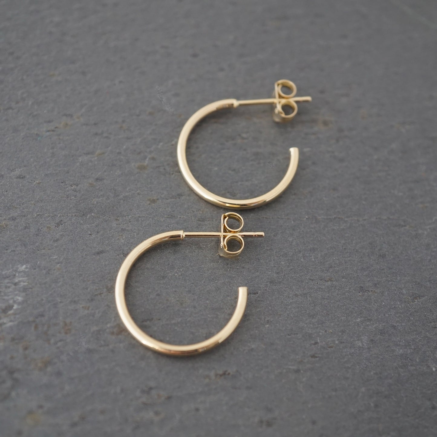 Small Round Hoops 10k Gold Studs