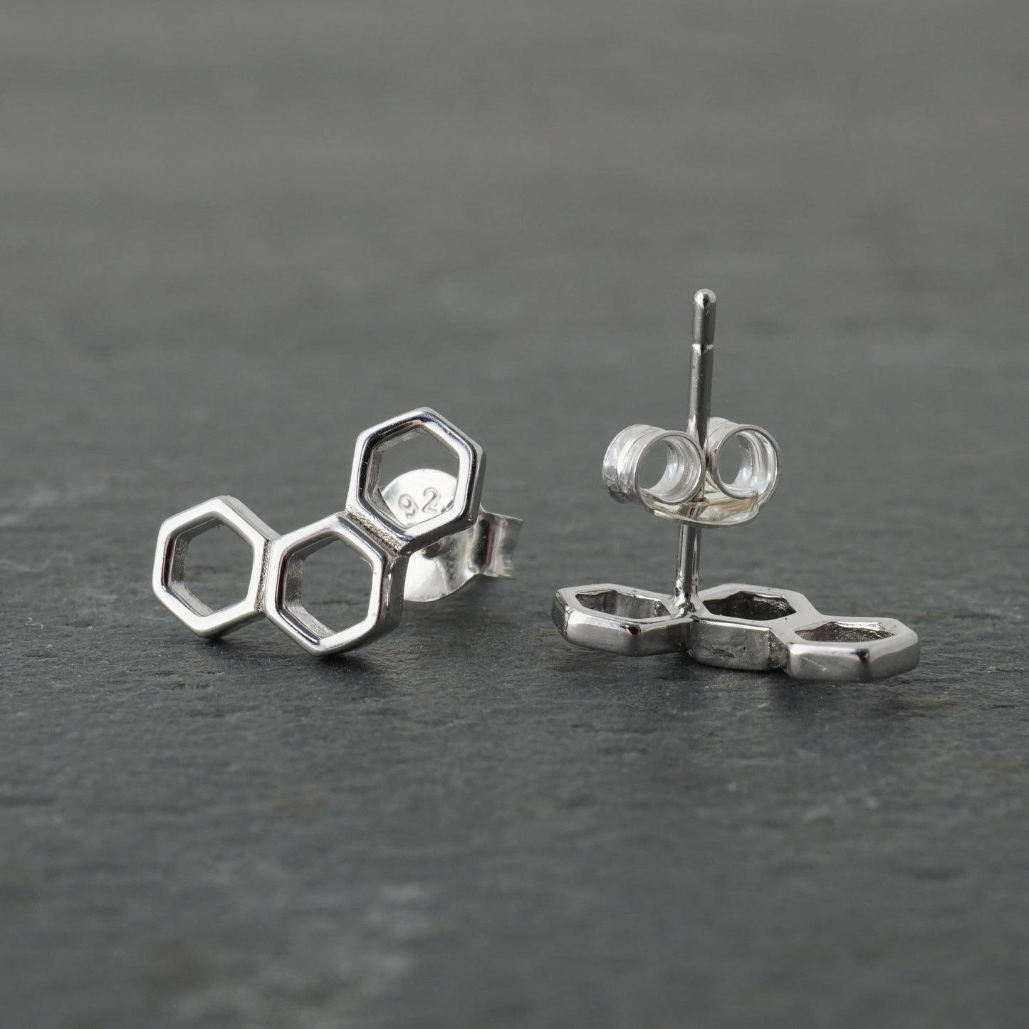 Triple Honeycomb Hexagon Studs
