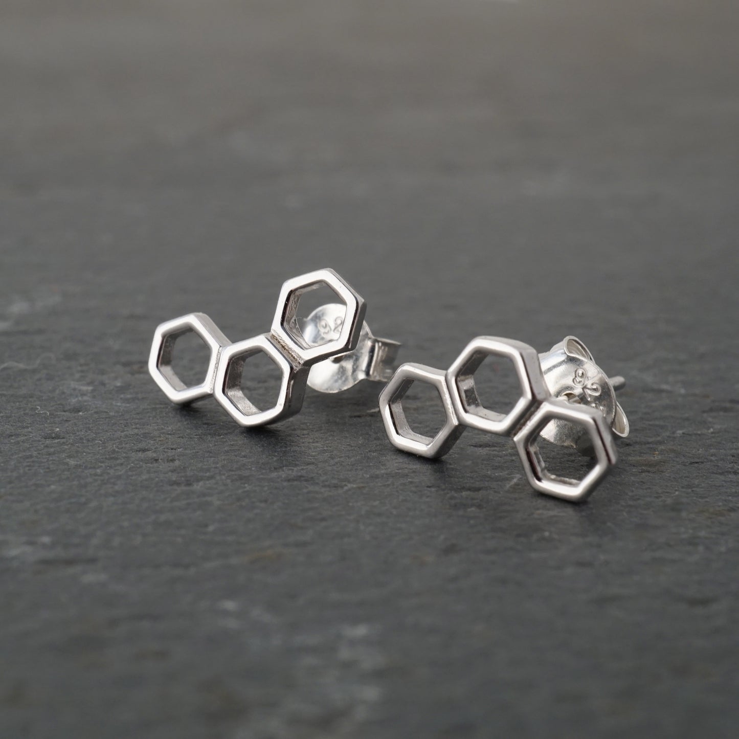 Triple Honeycomb Hexagon Studs