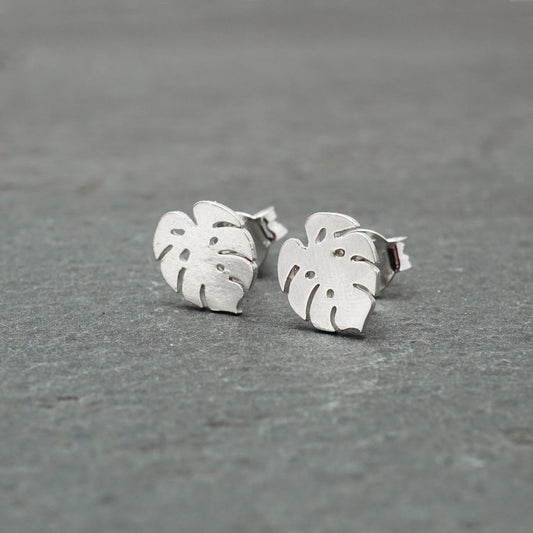 Monstera Leaf Stud Earrings